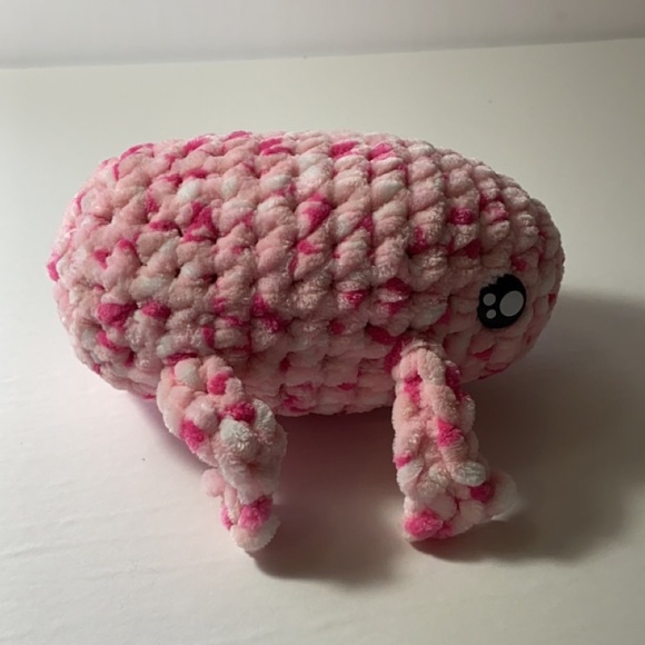 Crochet frog pink multicolor - Picture 7 of 9